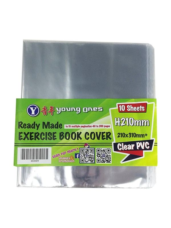 F5 EXERCISE BOOK COVER 10's(Clear)